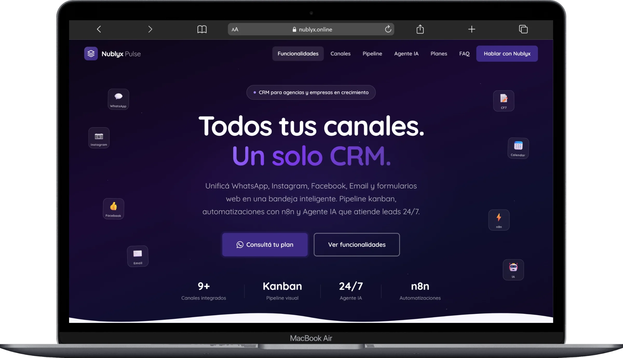 Nublyx Pulse en una notebook